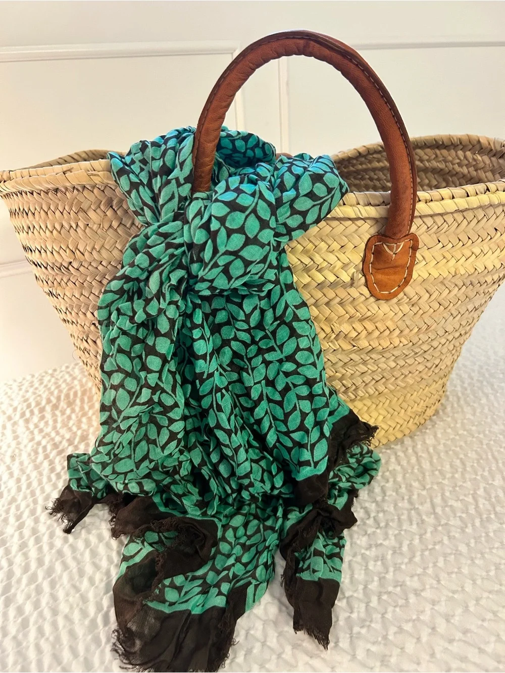 Vera Bradley green and brown scarf